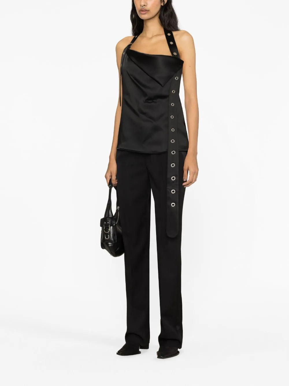 Off-White eyelet-embellished halterneck top - Image 2
