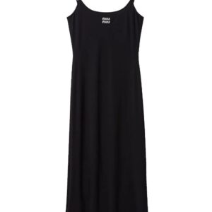 Miu Miu  logo-print jersey midi dress