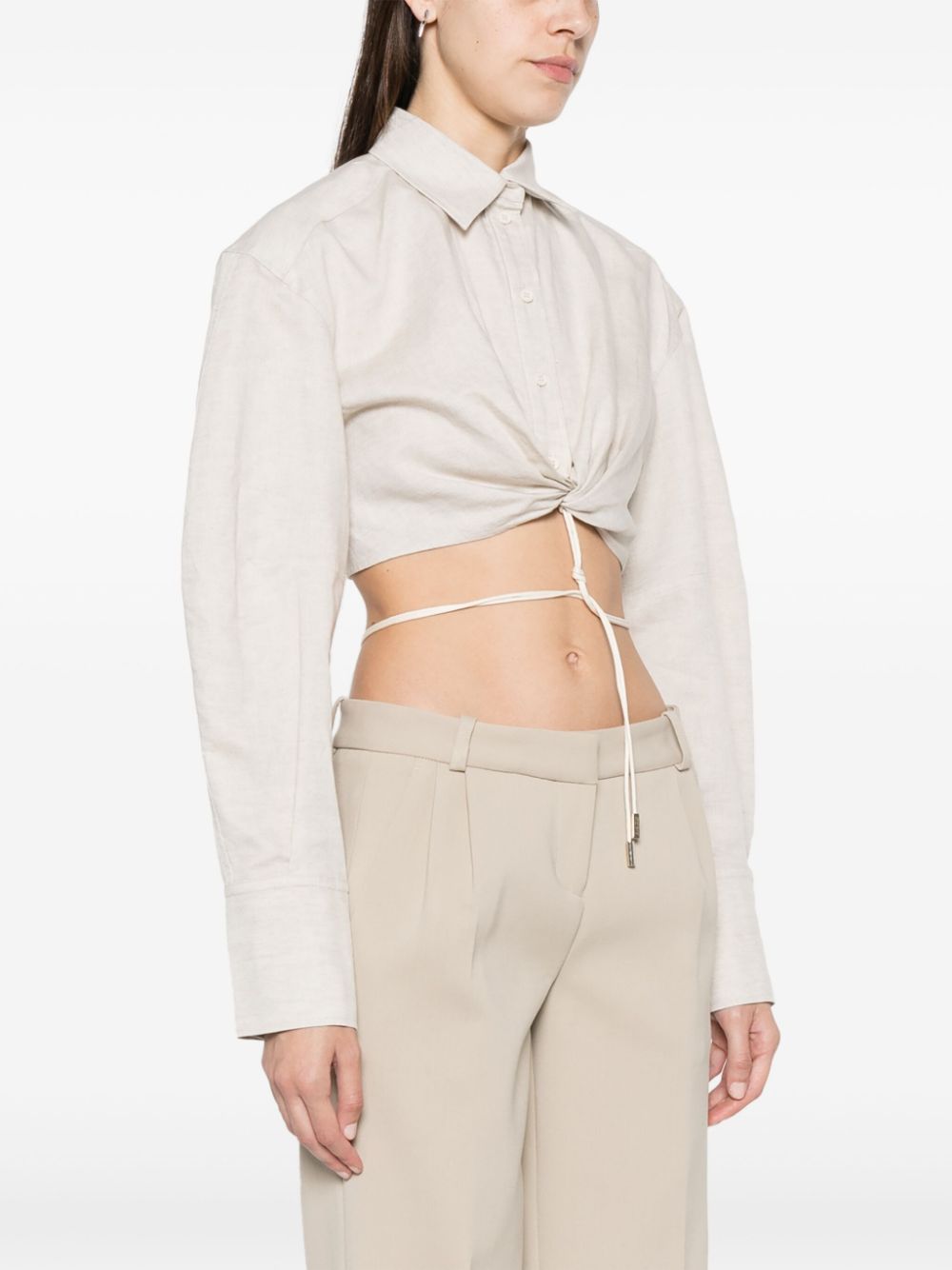 Jacquemus La Chemise Plidao gathered shirt - Image 3