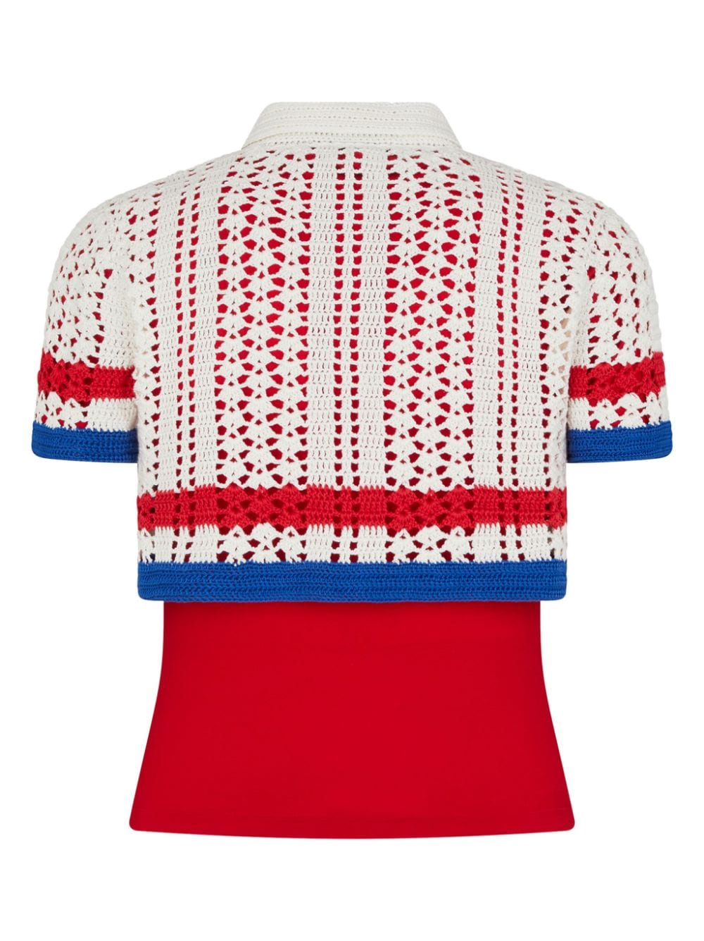 Dsquared2 panelled pointelle-knit polo shirt - Image 2