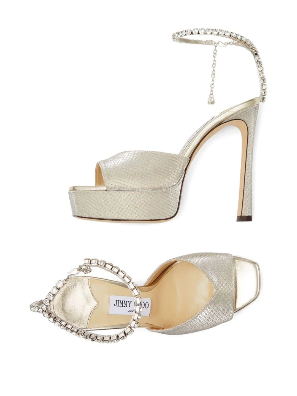 Jimmy Choo Saeda crystal-embellished leather sandals - Image 4