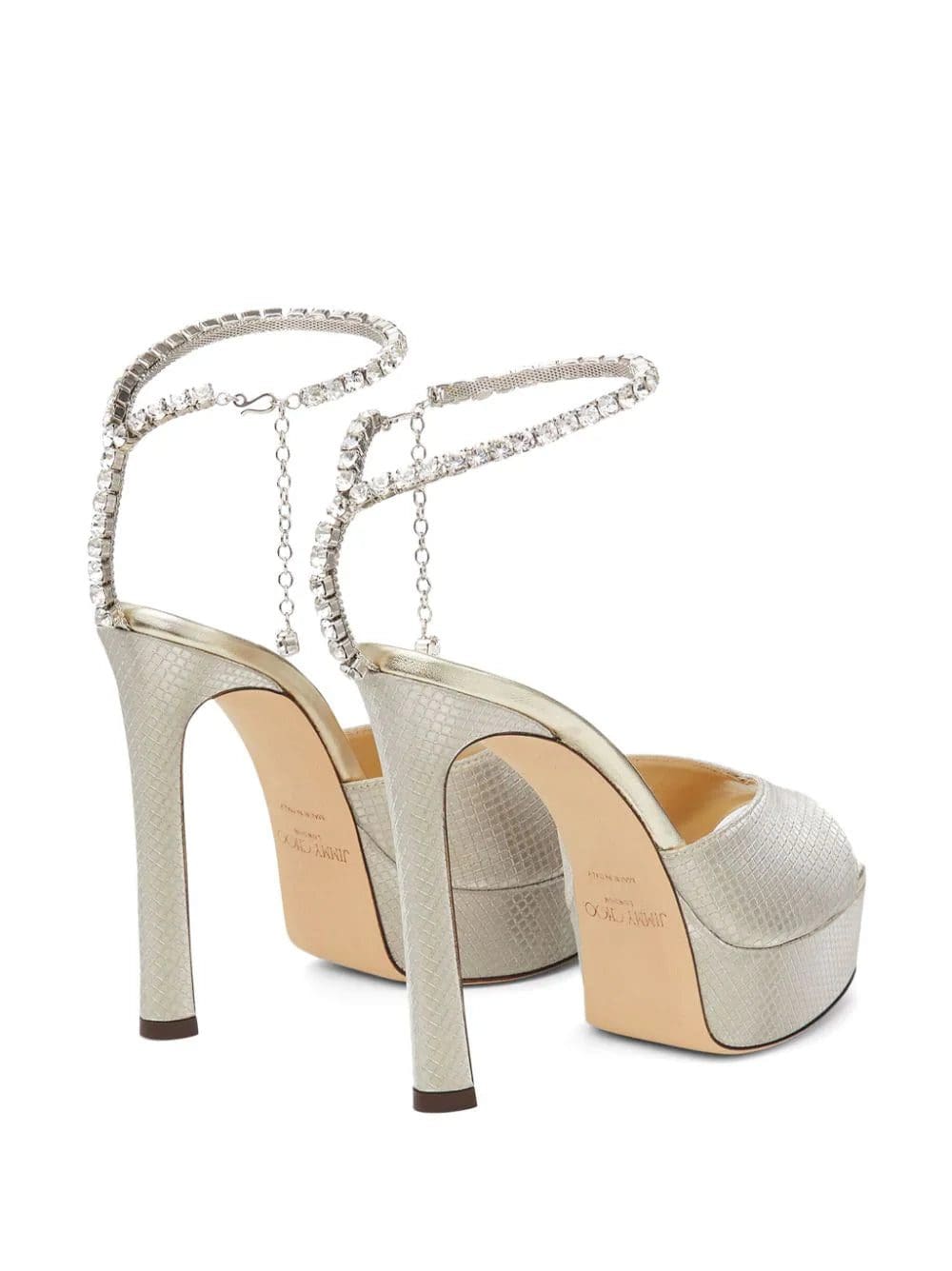 Jimmy Choo Saeda crystal-embellished leather sandals - Image 3