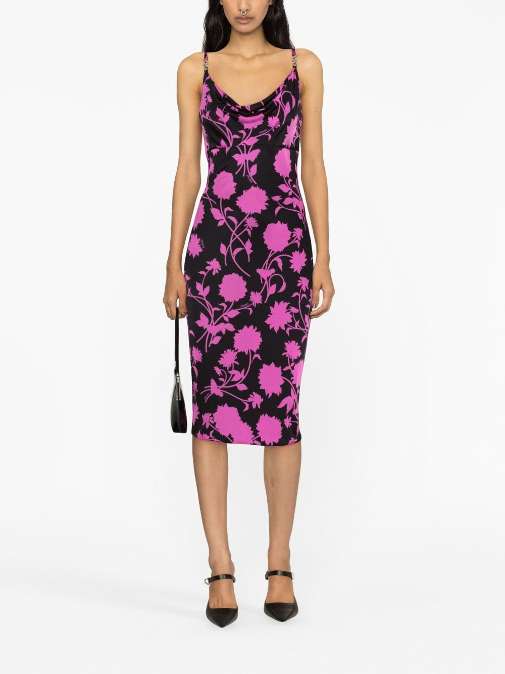 Versace floral-print jersey midi dress - Image 2