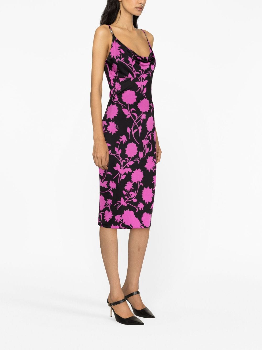 Versace floral-print jersey midi dress - Image 3