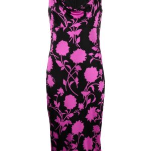 Versace floral-print jersey midi dress