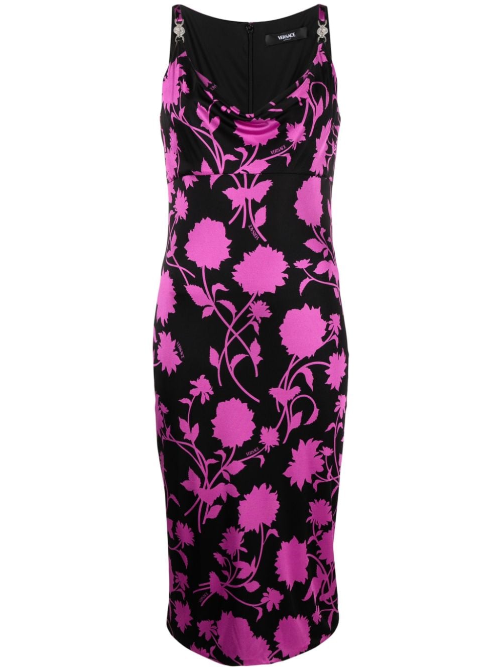 Versace floral-print jersey midi dress