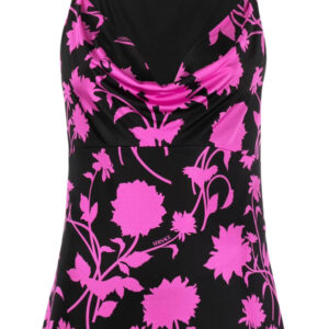 Versace floral-print cowl-neck top