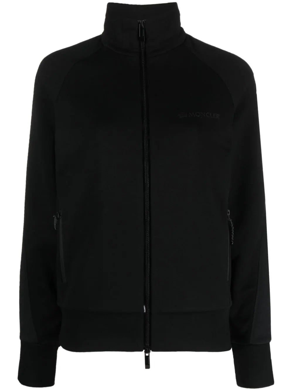 Moncler logo-embroidered high-neck jacket