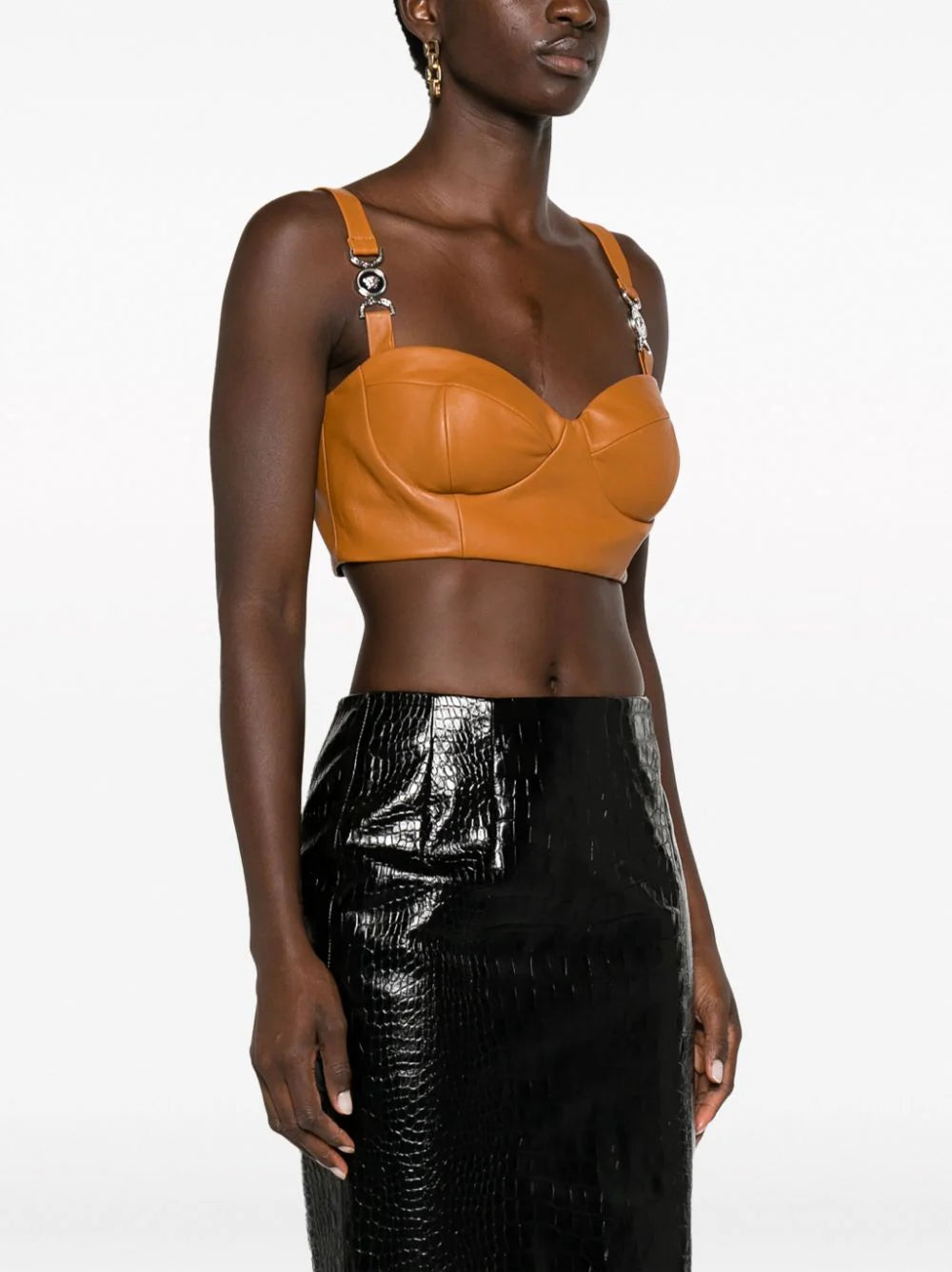 Versace Medusa '95 leather bustier top - Image 3