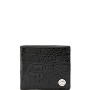Versace crocodile-effect leather wallet