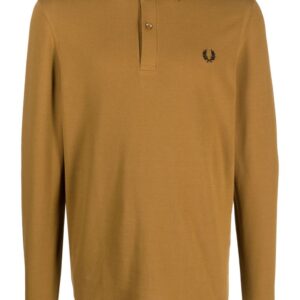 Fred Perry logo-embroidered long-sleeve polo shirt