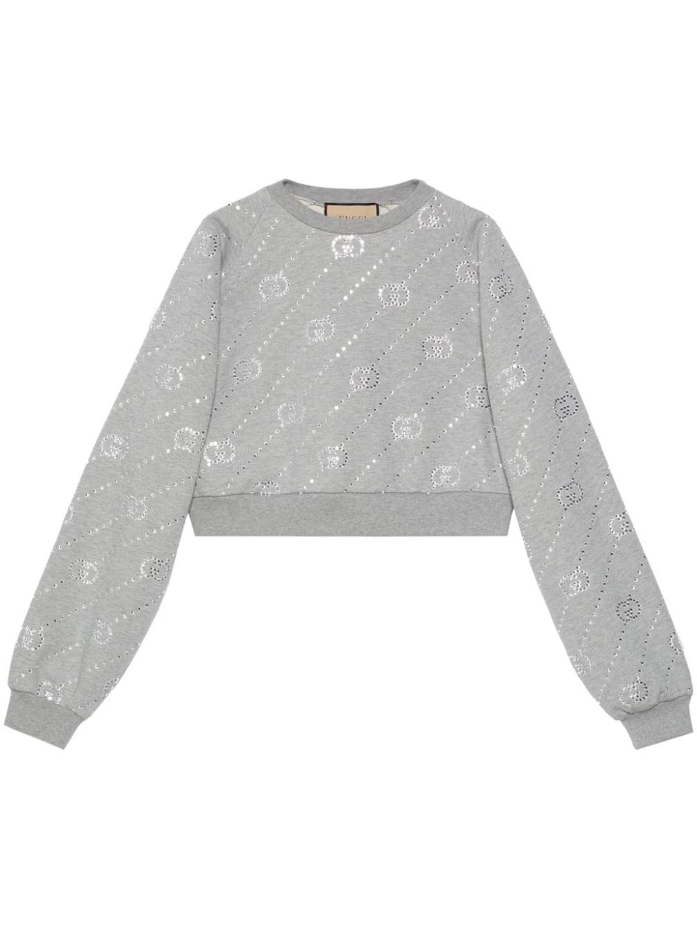 Gucci crystal-embellished Interlocking G-logo felted sweatshirt