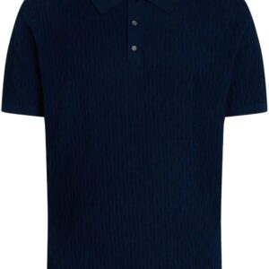 Karl Lagerfeld  monogram-jacquard cotton polo shirt