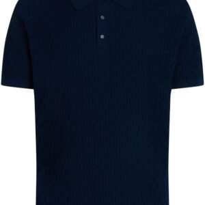 Karl Lagerfeld monogram-jacquard cotton polo shirt