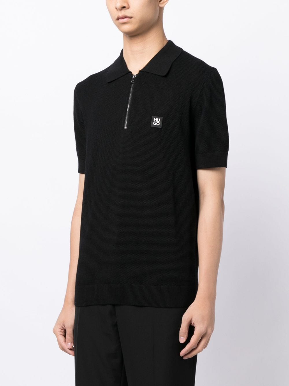 HUGO logo-patch zipped polo shirt - Image 3