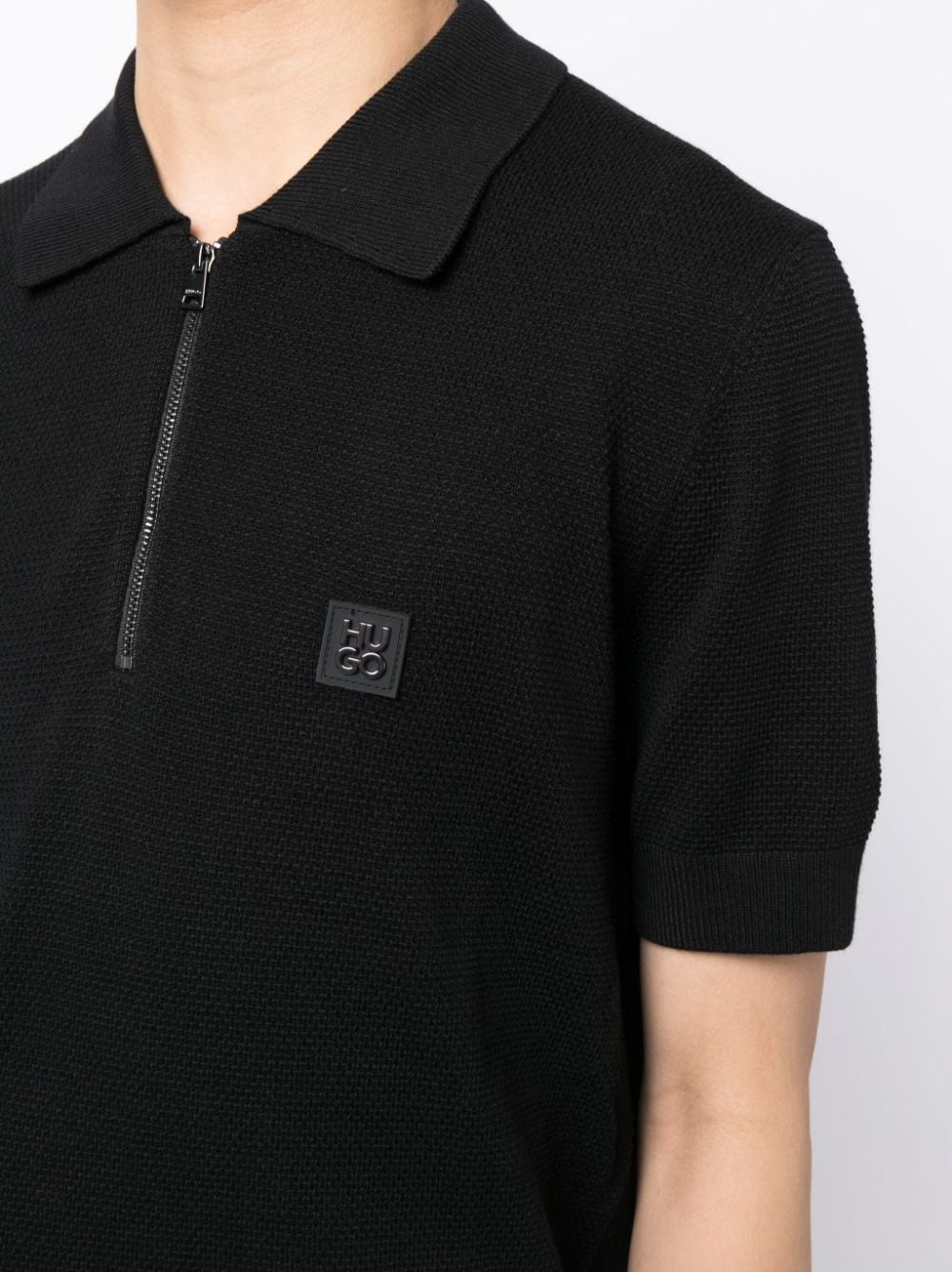 HUGO logo-patch zipped polo shirt - Image 5