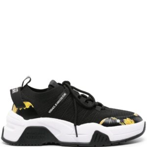 Versace Jeans Couture baroque-print leather sneakers
