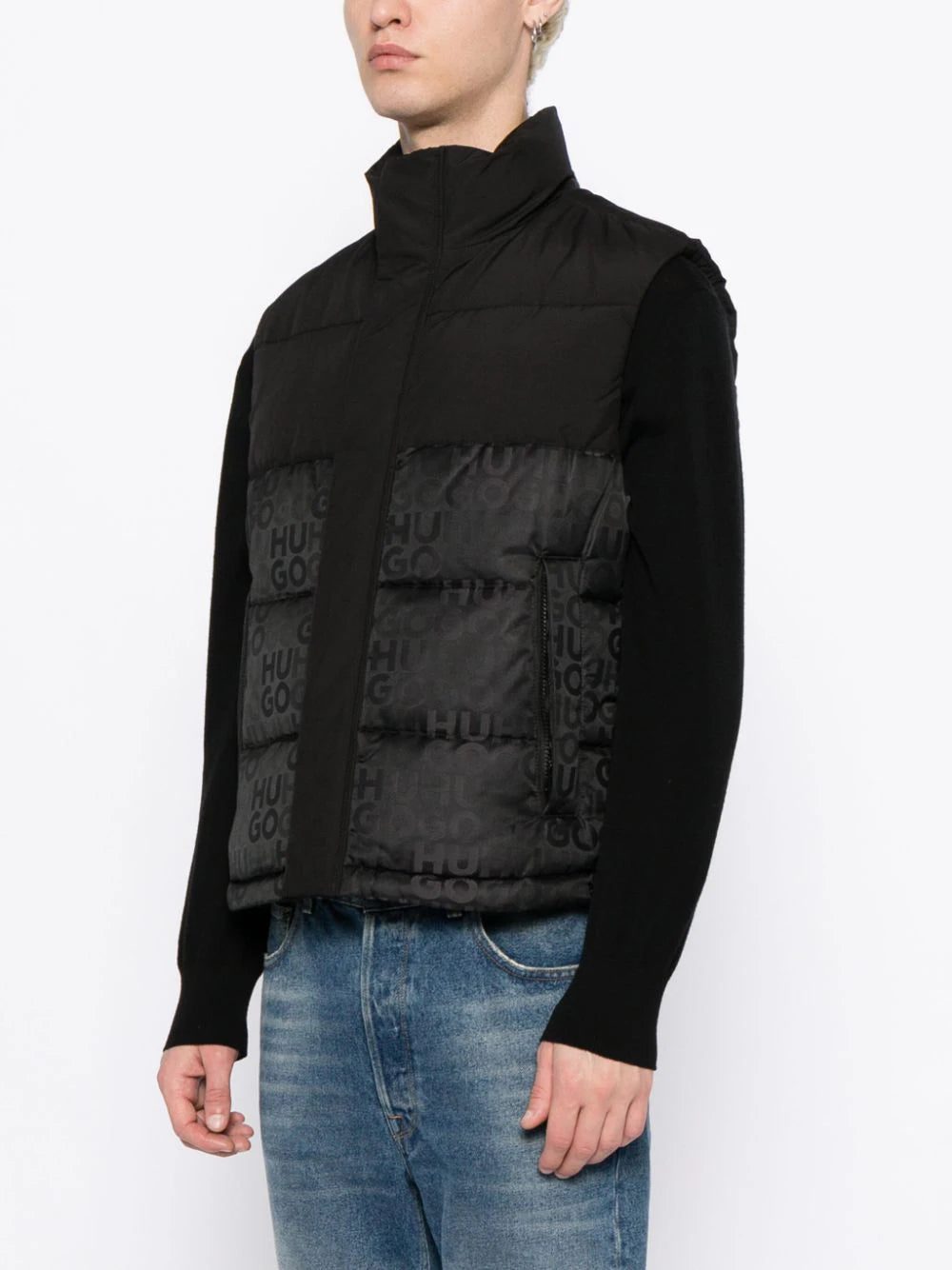 HUGO engraved-logo padded gilet - Image 3