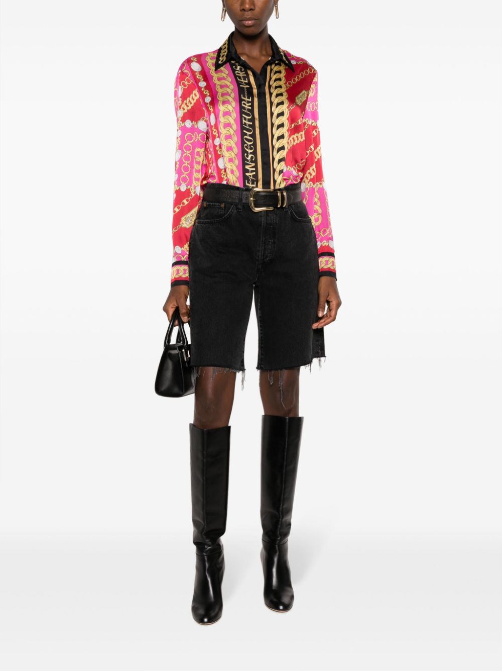 Versace Jeans Couture colour-block chain-link print shirt - Image 2