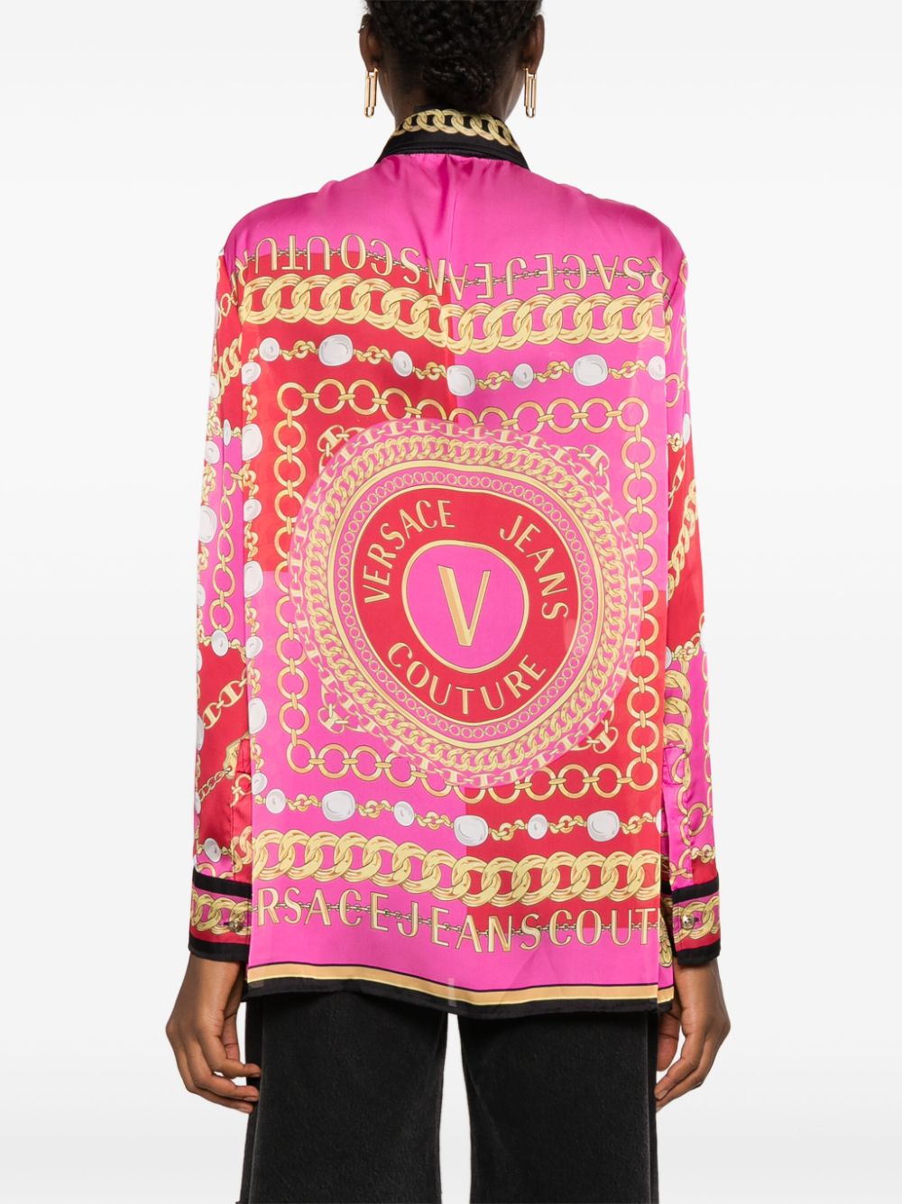 Versace Jeans Couture colour-block chain-link print shirt - Image 4