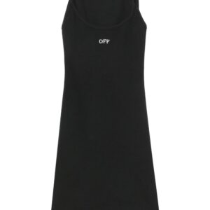 Off-White Off-embroidered ribbed minidress