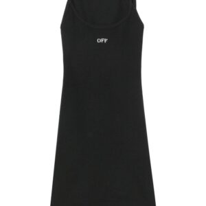 Off-White Off-embroidered ribbed minidress