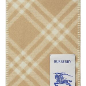 Burberry  logo-patch checked wool scarf