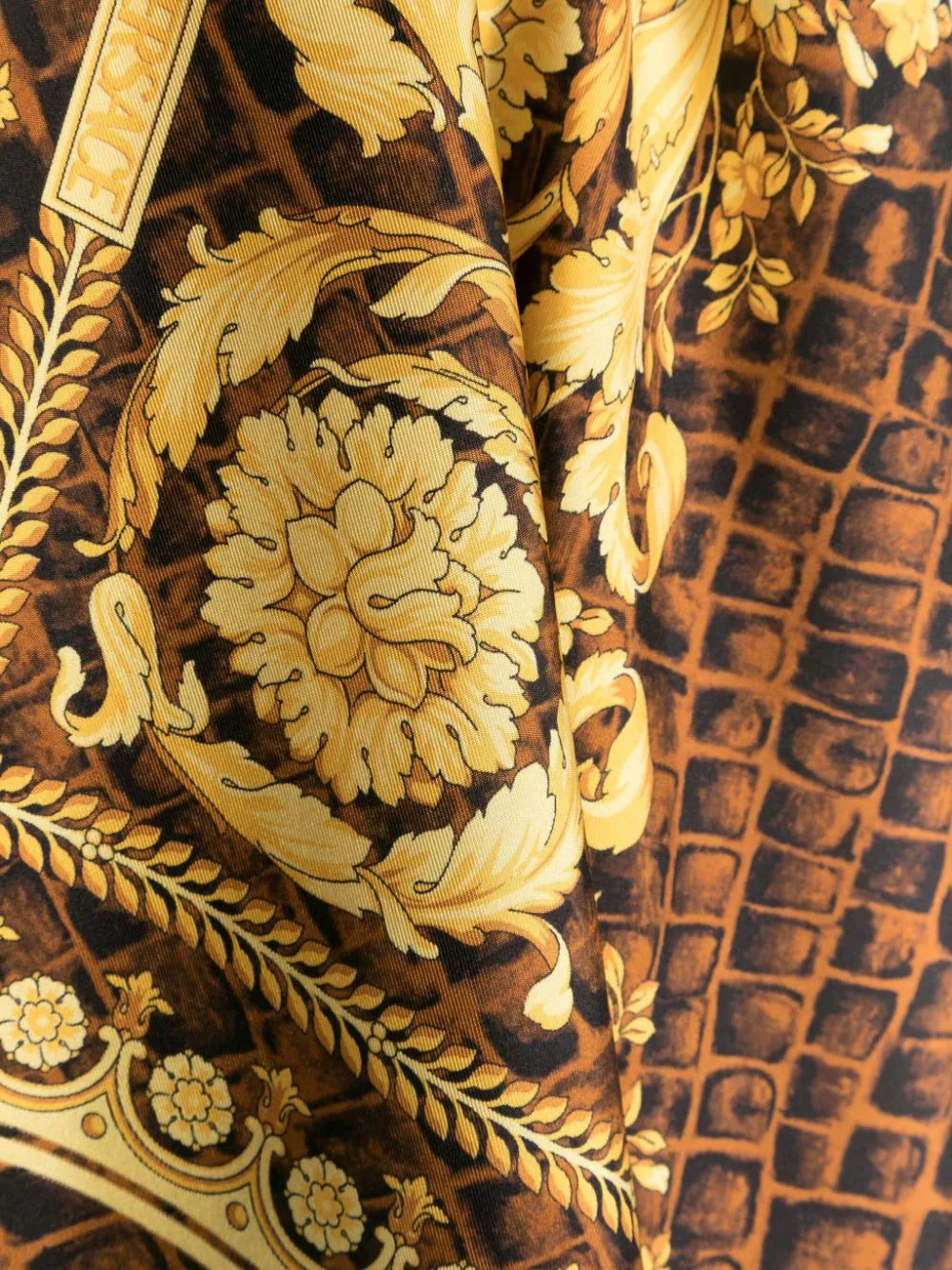 Versace Baroccodile-print silk triangle scarf - Image 2