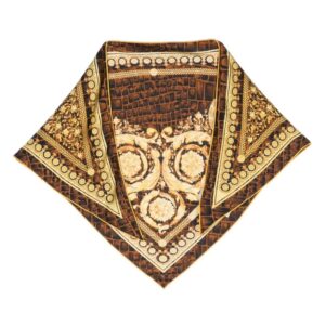 Versace  Baroccodile-print silk triangle scarf