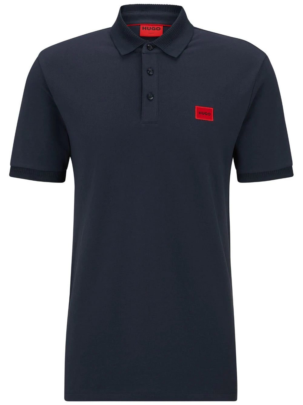HUGO logo-patch cotton piqué polo shirt