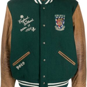 Polo Ralph Lauren Varsity-Inspired leather-sleeve jacket