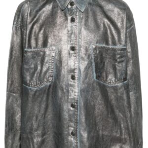 Acne Studios metallic-effect denim shirt