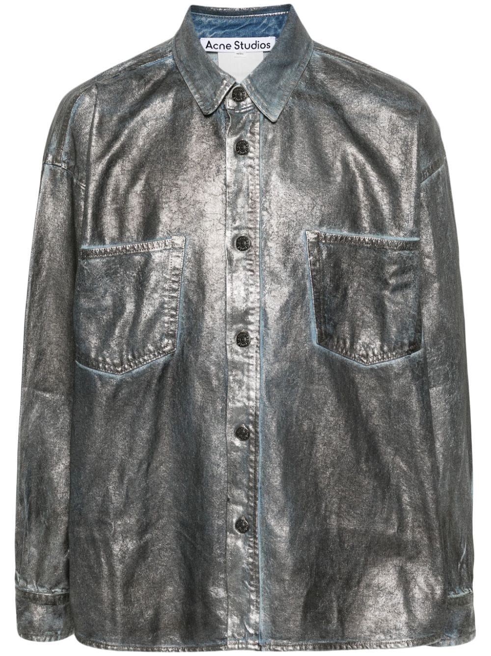Acne Studios metallic-effect denim shirt