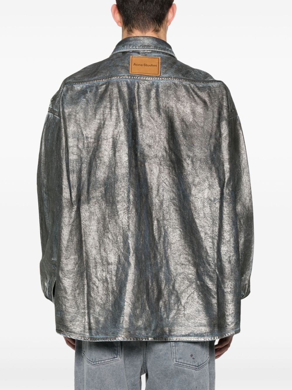 Acne Studios metallic-effect denim shirt - Image 4