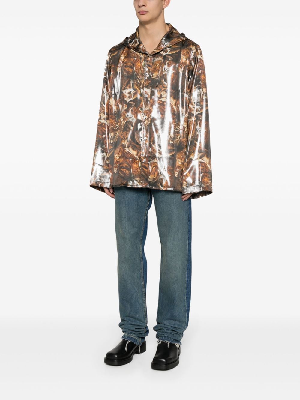 Acne Studios graphic-print hooded lightweight jacket - Image 2