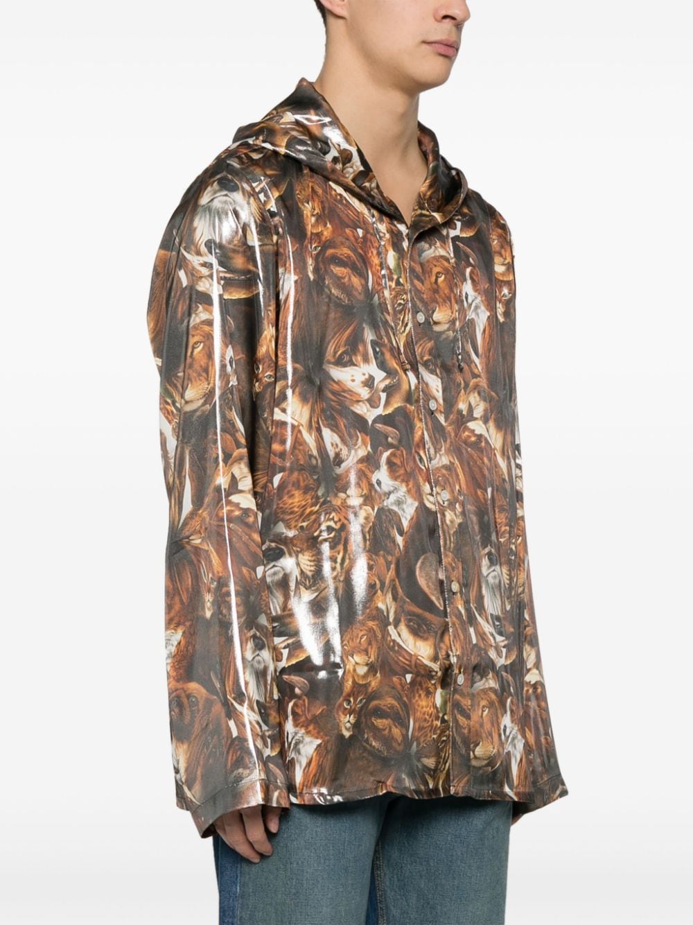 Acne Studios graphic-print hooded lightweight jacket - Image 3