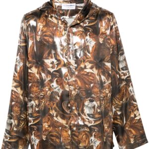 Acne Studios graphic-print hooded lightweight jacket