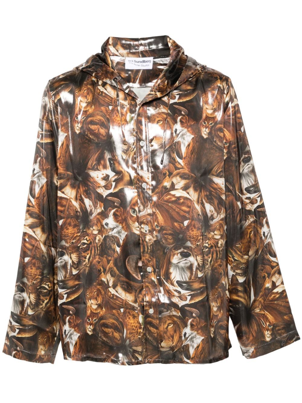 Acne Studios graphic-print hooded lightweight jacket
