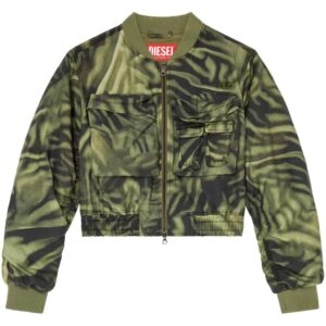 Diesel G-Khlow zebra-print bomber jacket