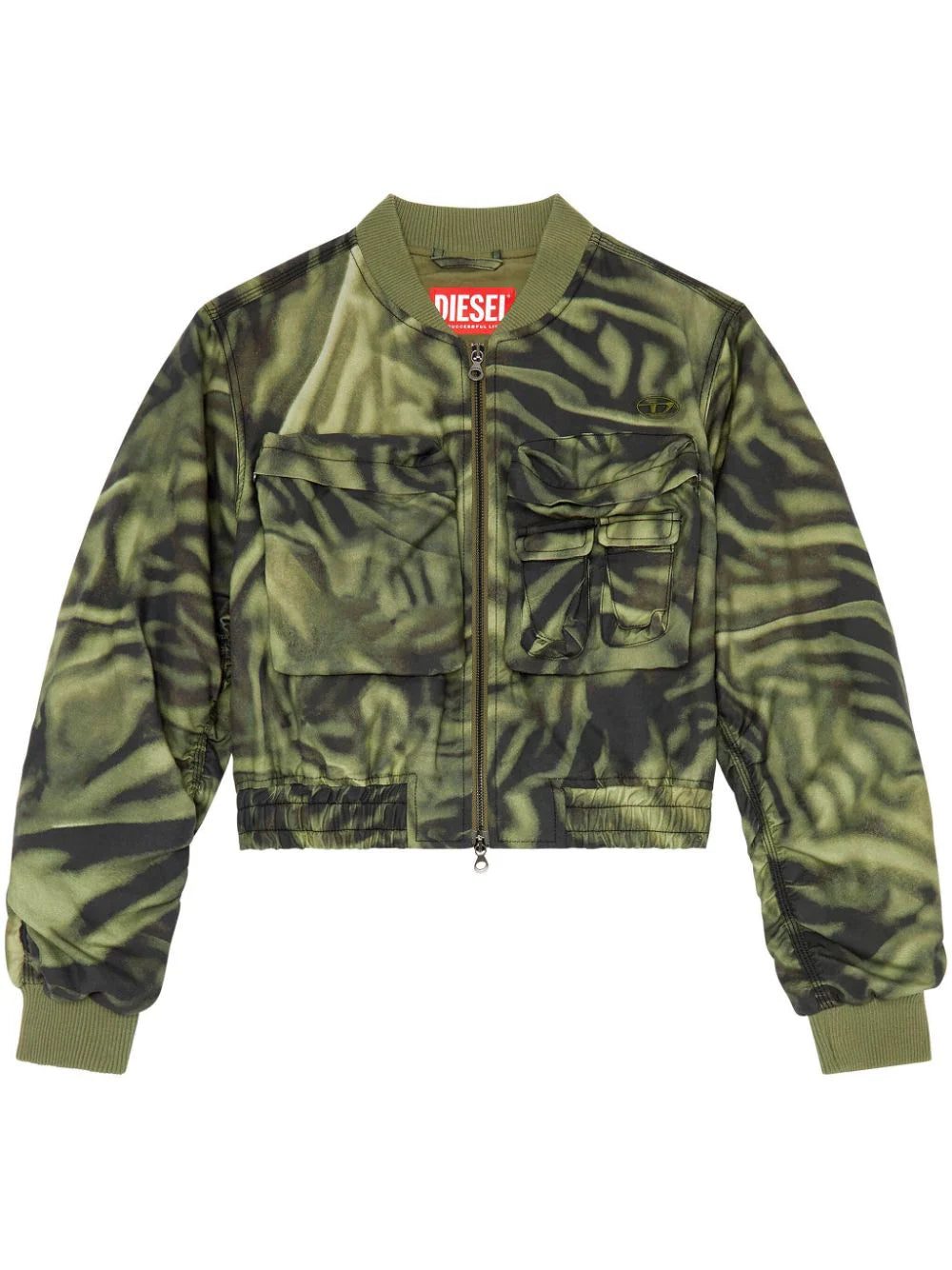 Diesel G-Khlow zebra-print bomber jacket