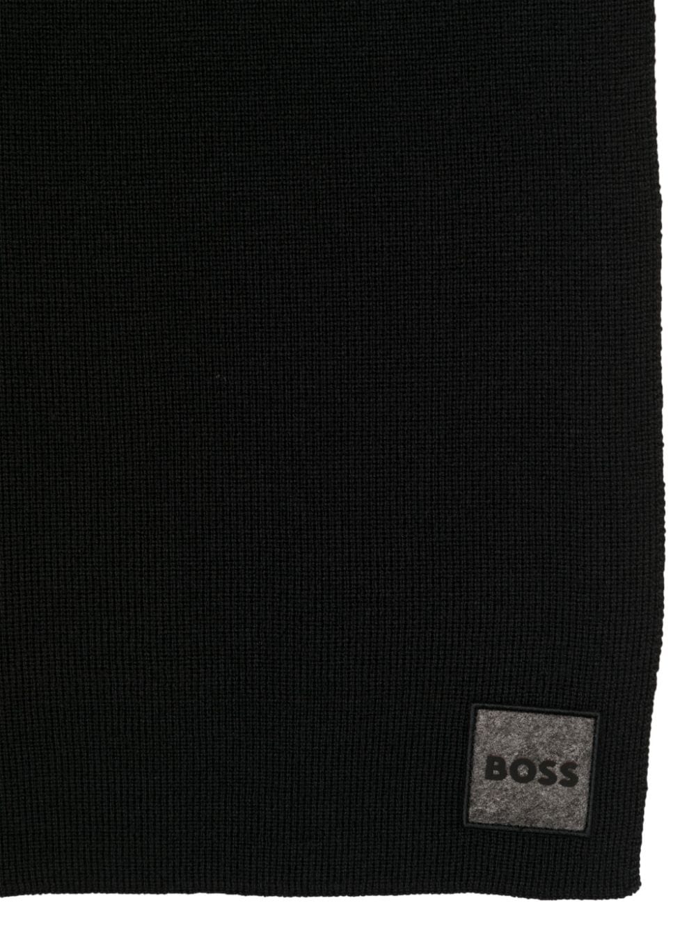 BOSS logo-patch fine-knit scarf - Image 2