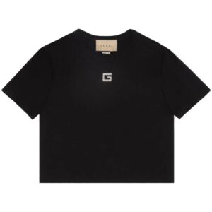 Gucci  Square G crystal-embellished T-shirt