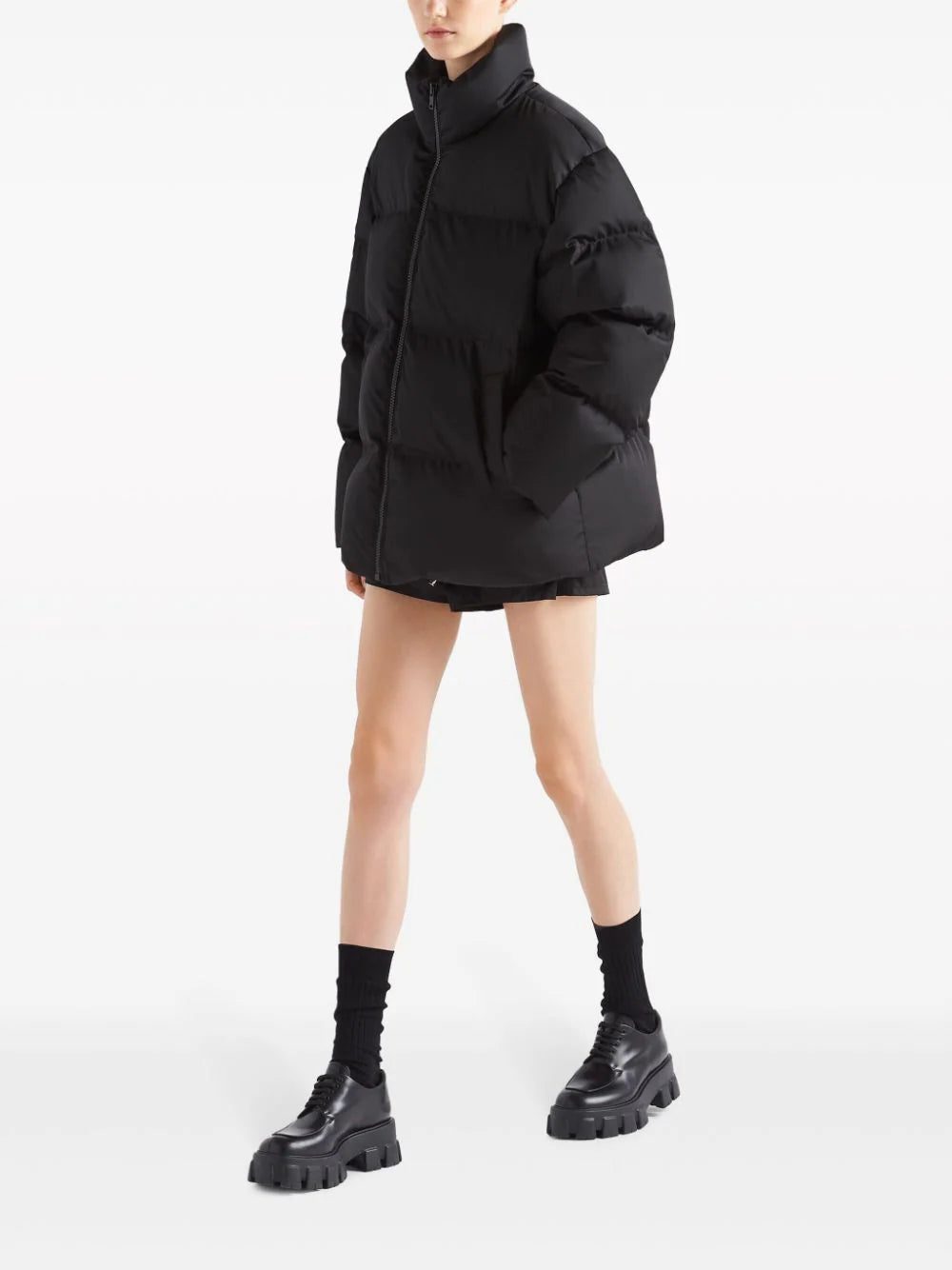 Prada Re-Nylon logo-embossed padded jacket - Image 2
