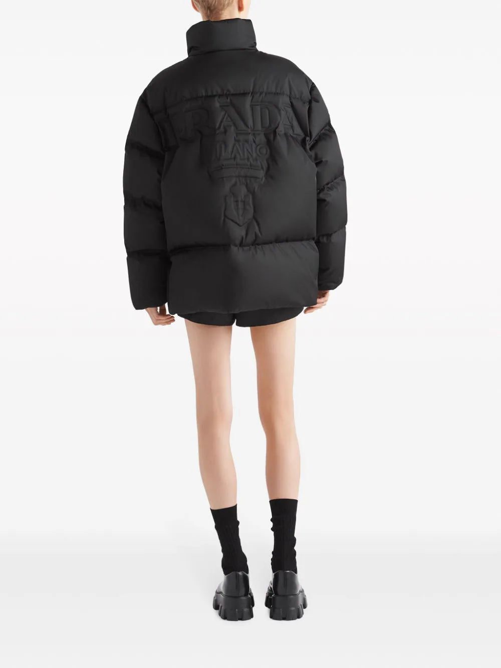 Prada Re-Nylon logo-embossed padded jacket - Image 3
