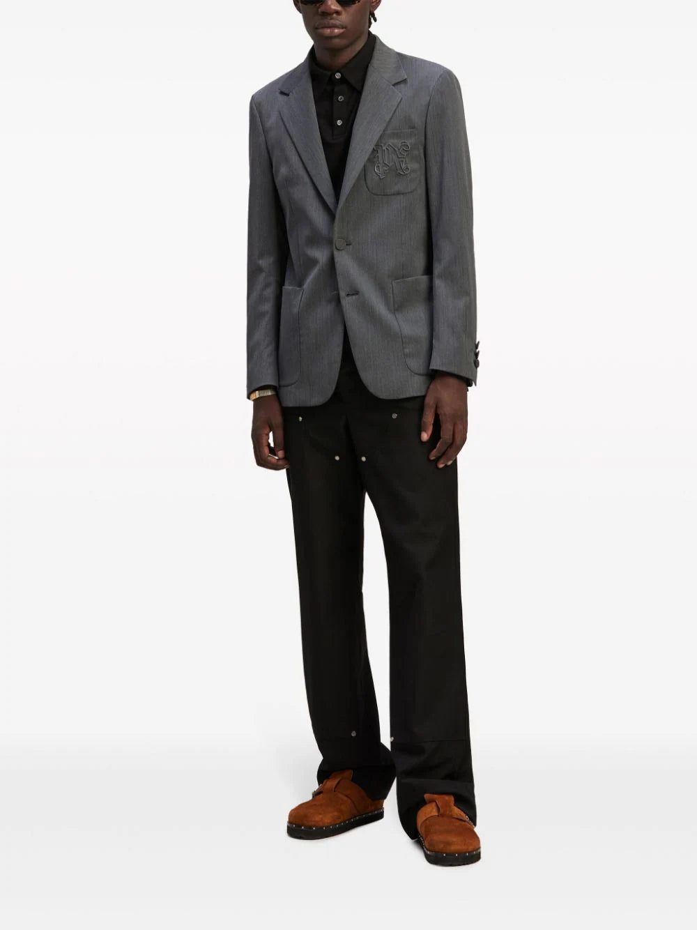 Palm Angels logo-embroidered blazer - Image 3