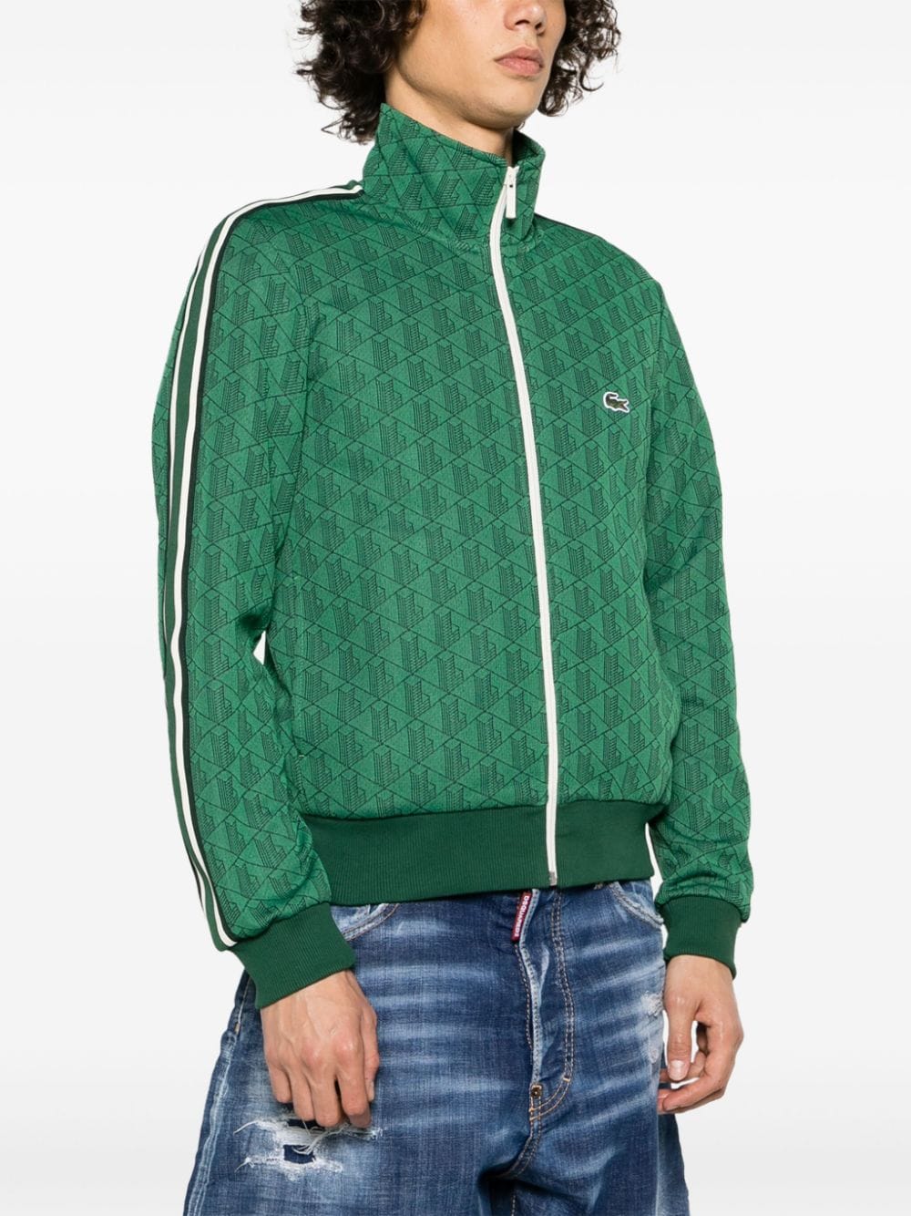 Lacoste Paris monogram-jacquard track jacket - Image 3