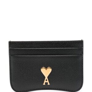 AMI Paris logo-plaque leather card holder