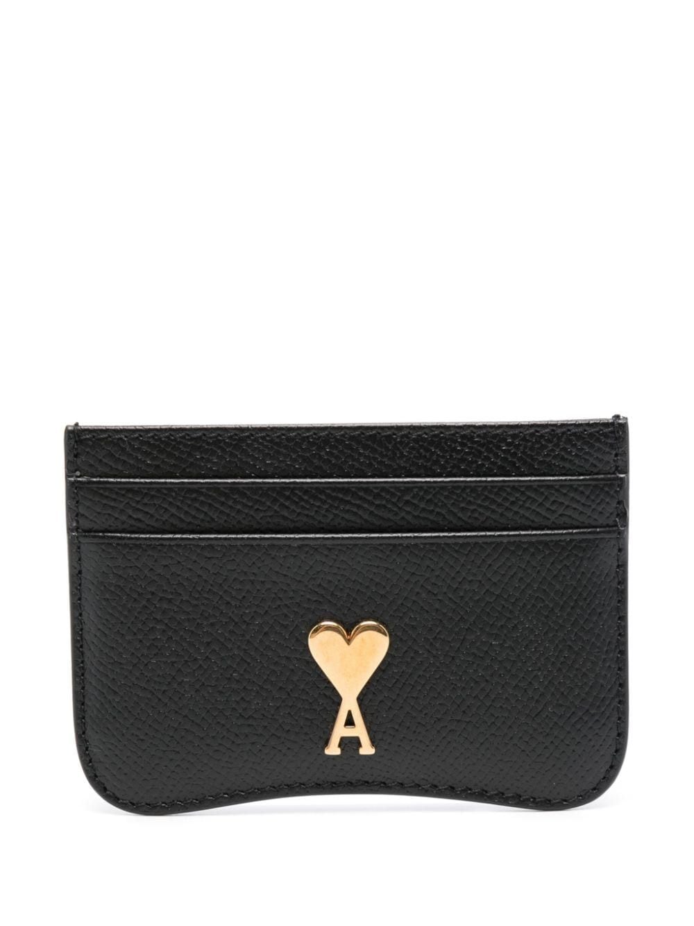 AMI Paris logo-plaque leather card holder