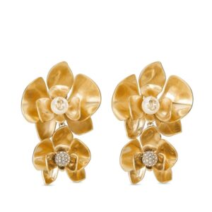 Jimmy Choo Petal logo-plaque earrings