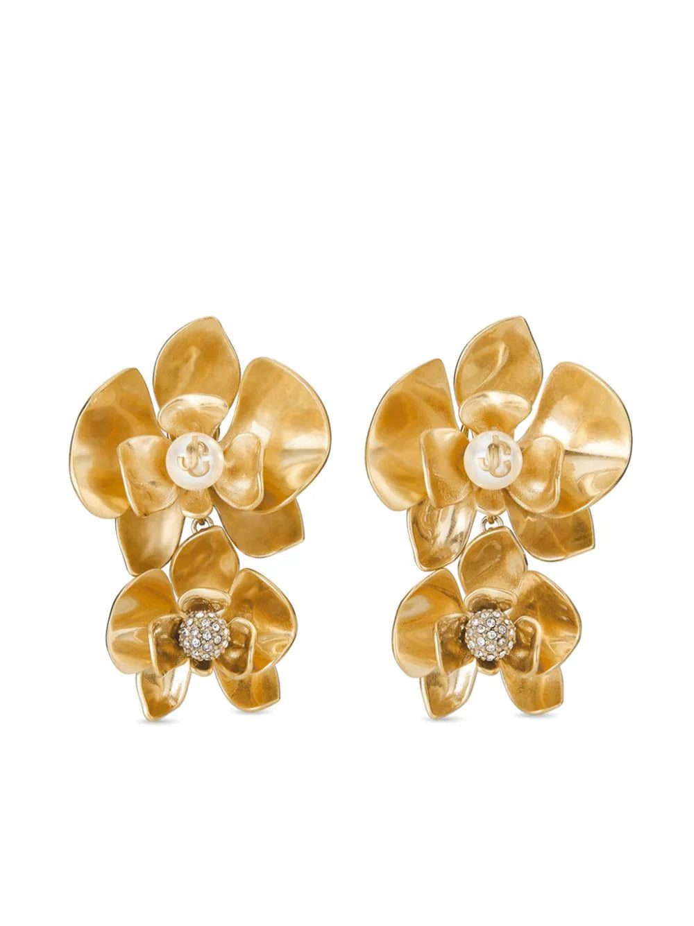 Jimmy Choo Petal logo-plaque earrings